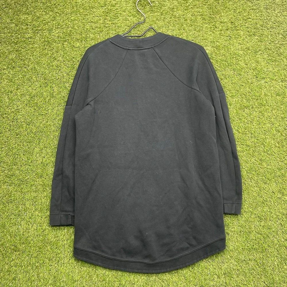 Nike Tech Fleece Sweatshirt Womens Small Black Athletic Crew Neck Long V Neck